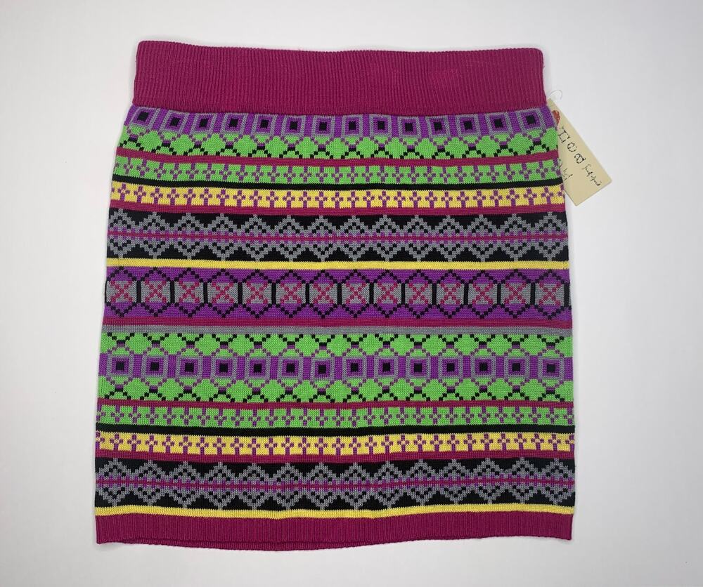 NWT Derek Heart sweater mini skirt fair isle nordic stripes purple size medium